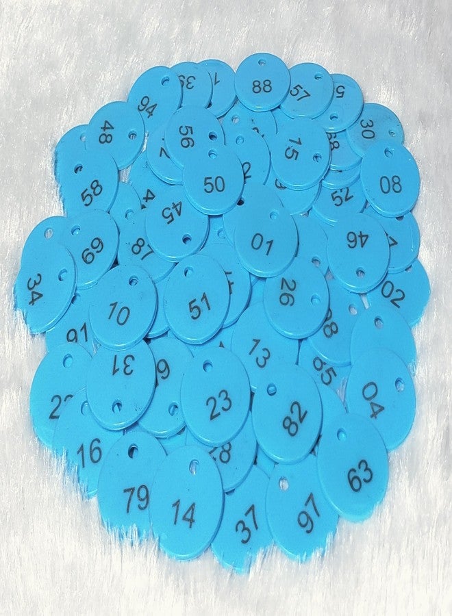 موريل عملة معدنية دائرية الشكل من البلاستيك الأزرق المنقوش من موريل، مزودة بفتحة، للاستخدام في المتاجر، وألعاب الطاولة، والمدارس. | عملات معدنية منقوشة مرقمة من 1 إلى 100. مناسبة للأطفال من عمر 4 سنوات فما فوق. - Image 3